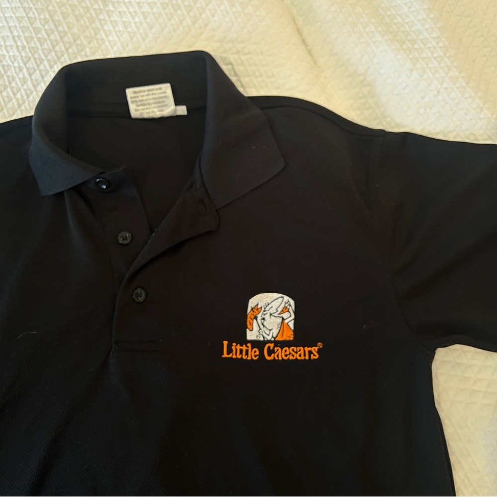 Little Caesars Pizza Work Employee Uniform Polo Shirt Medium Black
